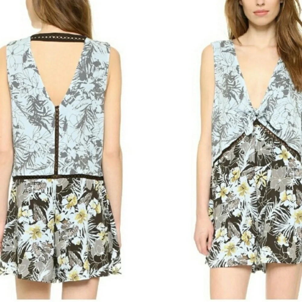 Free People Rayon Voile Santiago Printed Romper